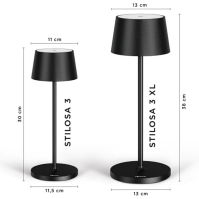 Stilosa 3 XL - Stmívatelná LED dobíjecí stolní lampa IP54 pro vnitřní i venkovní použití - Dobíjecí - Teplá barva světla - Desig